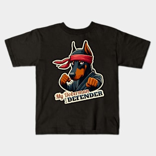 Ninja Doberman Kids T-Shirt